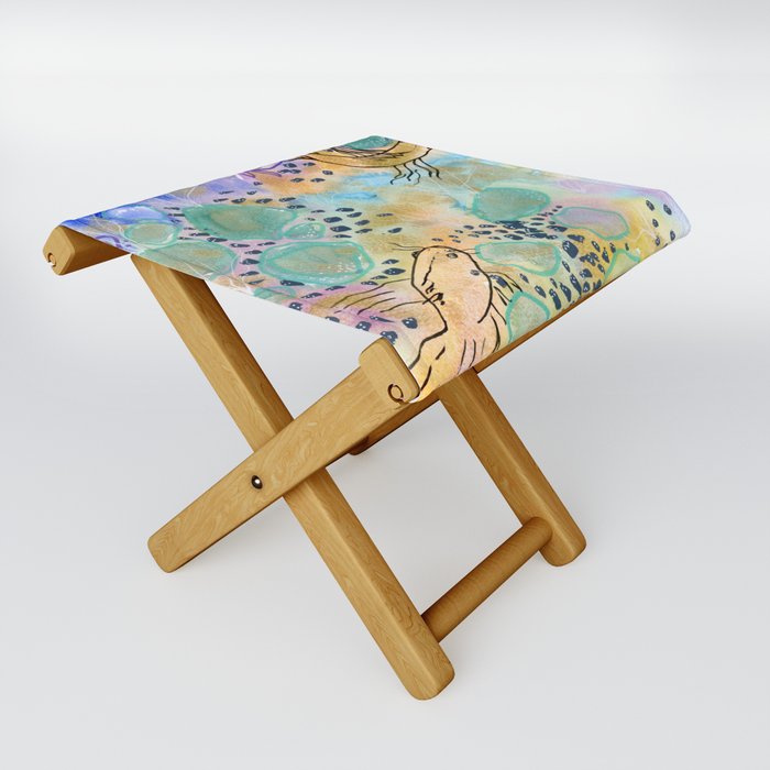 Abstract Koi Folding Stool