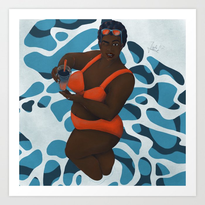 Drink By The Pool Art Print