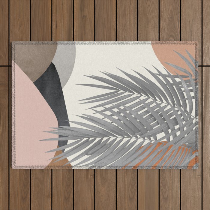 Abstract Shapes Palm Leaves Finesse #2 #tropical #decor #art #society6 Outdoor Rug