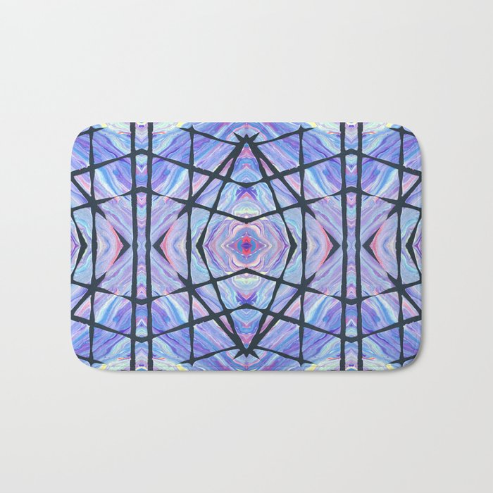 Kaleidoscopic Lattice Lavender Bath Mat