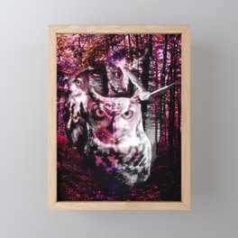 Forest Owl Painting Framed Mini Art Print