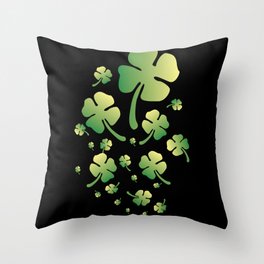 St. Patricks Gradient Clover Throw Pillow