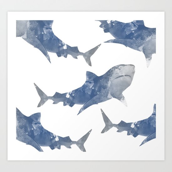 The World is Full of Sharks Art Print