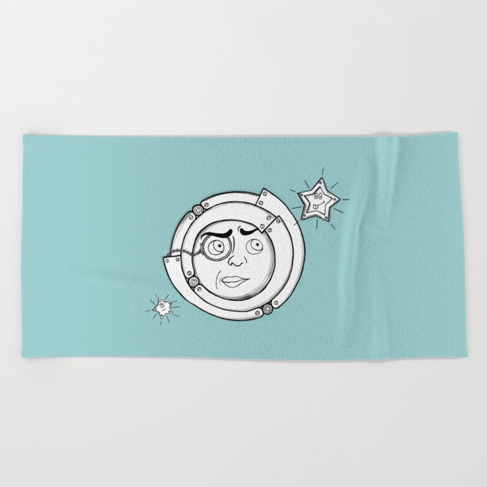 Motor Moon Beach Towel