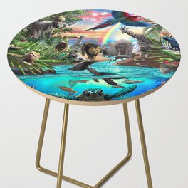 Underwater Jungle Animal Animals Scene Side Table