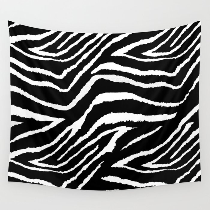 Animal Print Zebra Black and White Wall Tapestry by Art is Wonderful Society6