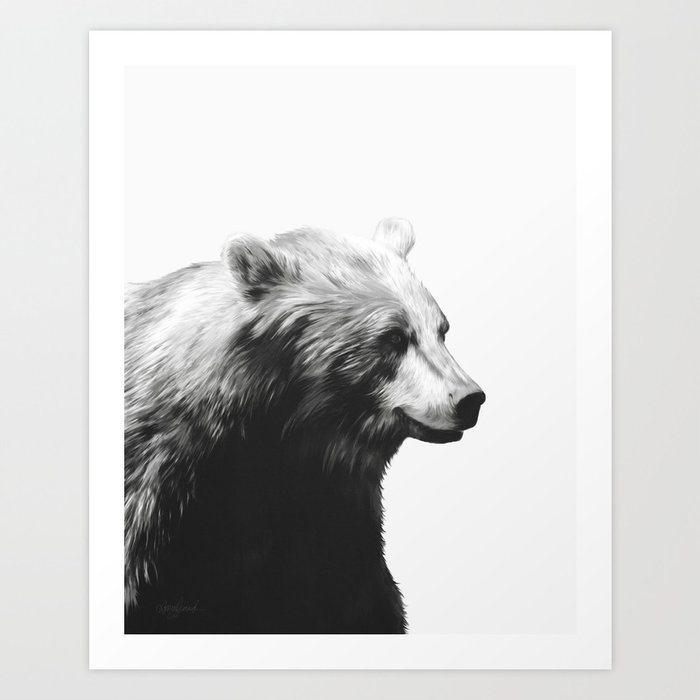 Discover the motif BEAR // CALM (BLACK + WHITE) by Amy Hamilton as a print at TOPPOSTER