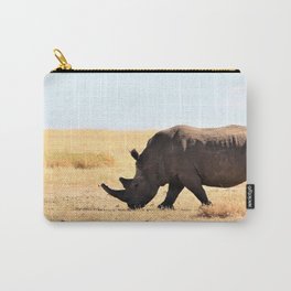 South Africa Photography - Rhino At The Dry Empty Savannah Carry-All Pouch