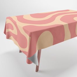 Warped Swirl Marble Pattern (coral/pink/peach) Tablecloth