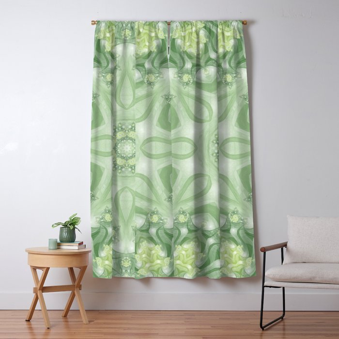 Spring Mandala 02 In Green Yellow And White Blackout Curtain By