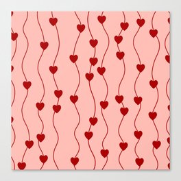Heart Strings in Pink and Red Canvas Print