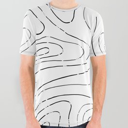 Abstract Topographic Pattern. Digital Illustration background All Over Graphic Tee