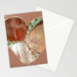 Love Lives On - maroon, taupe, sea green, russet Stationery Card