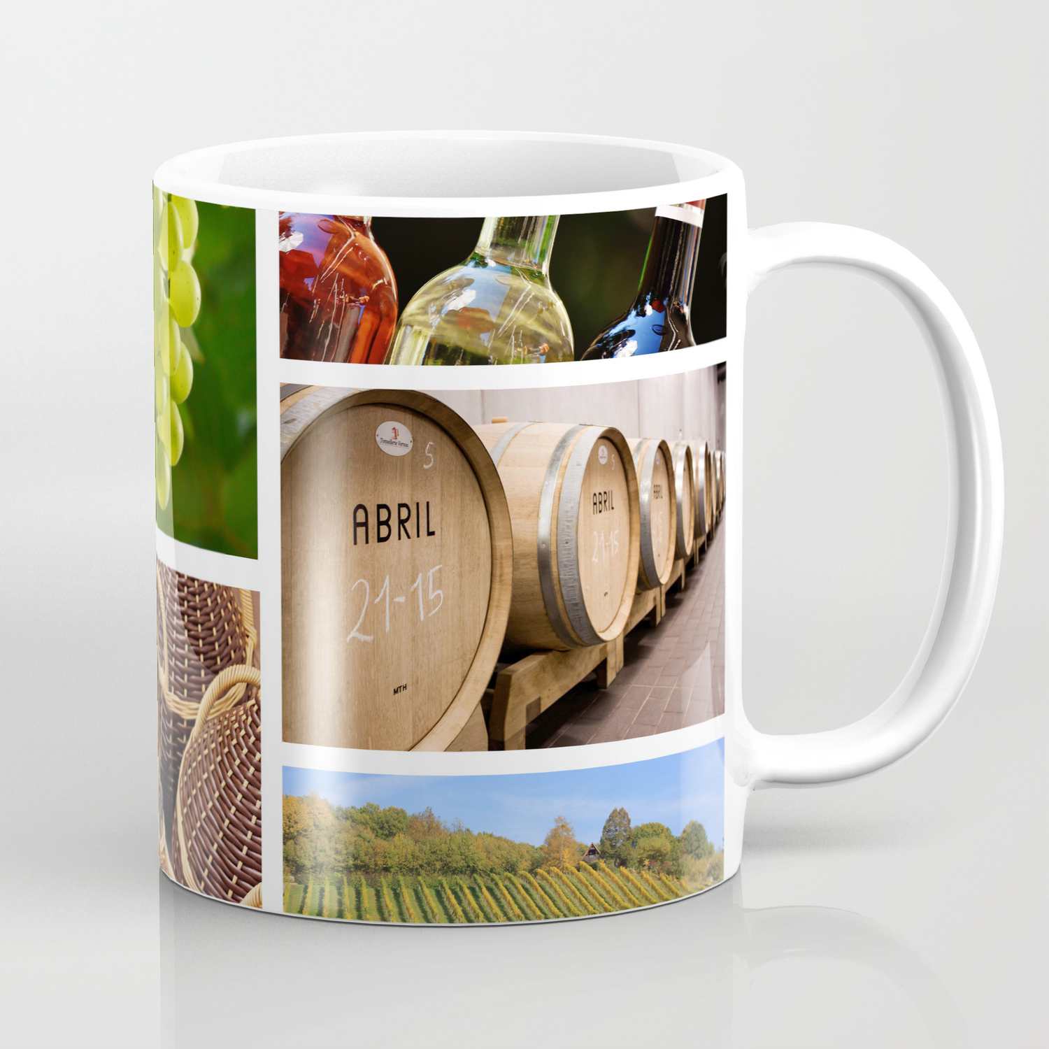 Wine And Vineyard Collage Cafe Or Kitchen Decor Coffee Mug By