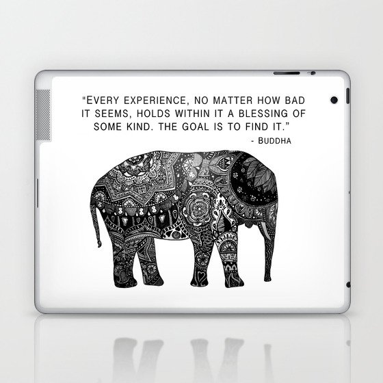 Buddha Quote with Henna Elephant Laptop & iPad Skin