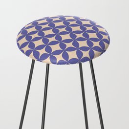 Mid Century Mod Shapes in Purple Counter Stool