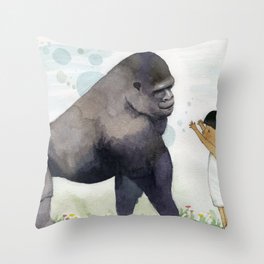 Hug me , Mr. Gorilla Throw Pillow