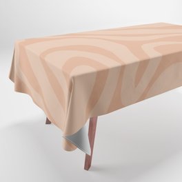 Modern Swirl Lines in Peach and Tan Tablecloth