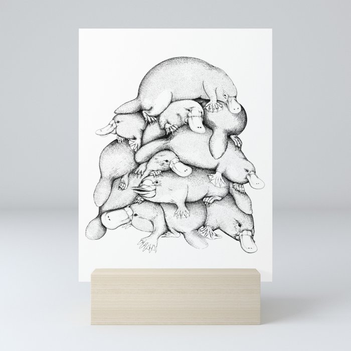 Platypus pile Mini Art Print