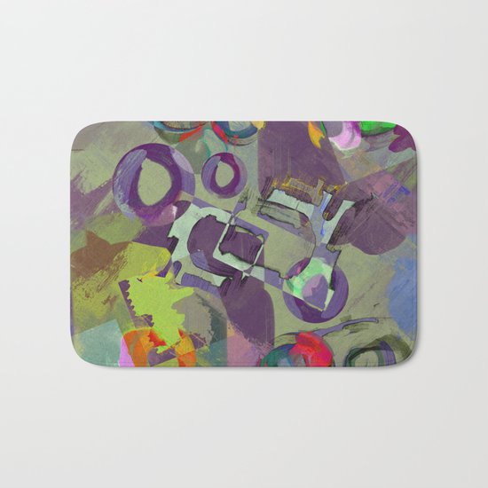 Living In A Purple Dream - Abstract, eclectic, random, purple. lilac, pastel artwork Bath Mat