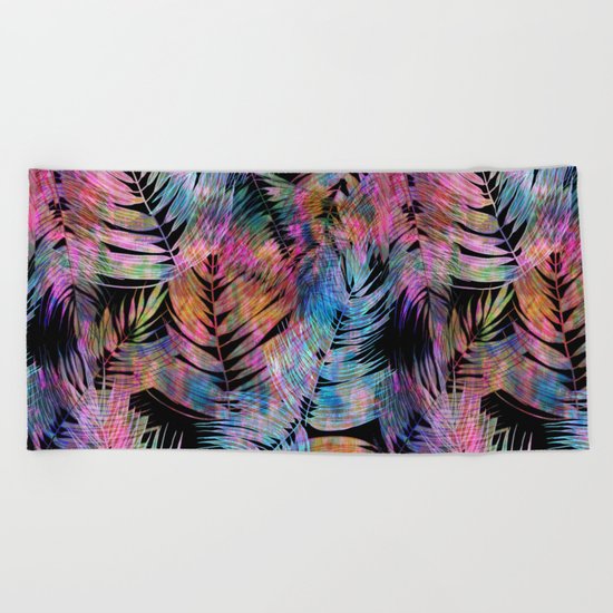 Waikiki Tropic {Black} Beach Towel
