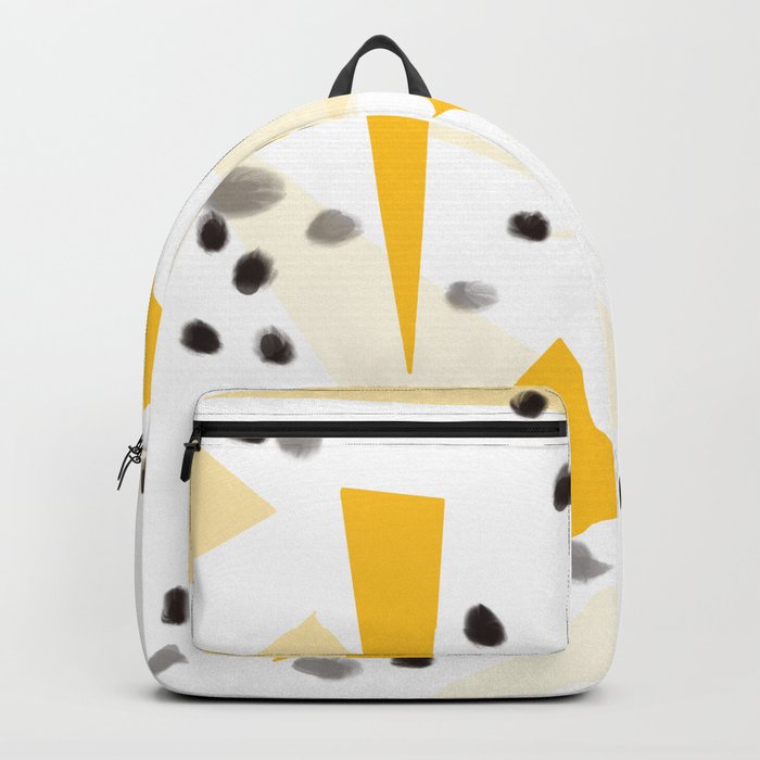 Yellow triangle and black dots Backpack