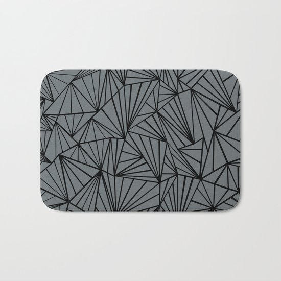 Ab Fan Grey and Black Bath Mat