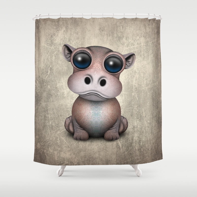 Cute Baby Hippo Shower Curtain By Jeffbartels Society6
