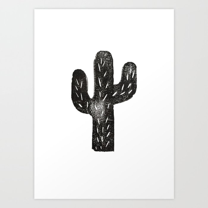Stamped Cactus Art Print