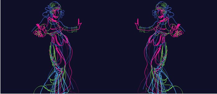 Tribal Fusion Dance Color Power Abstract Neon Glowing Gesture Sketch Coffee Mug