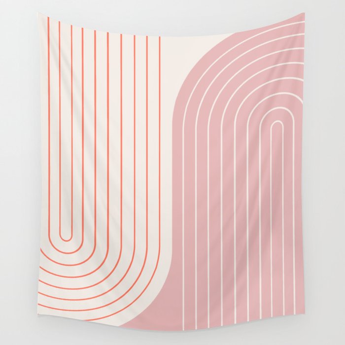 Two Tone Line Curvature XIX Wall Tapestry