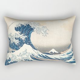The Great Wave off Kanagawa by Katsushika Hokusai from the series Thirty-six Views of Mount Fuji Art Rectangular Pillow