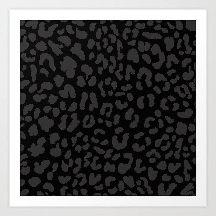 Black & Dark Gray Leopard Print  Art Print