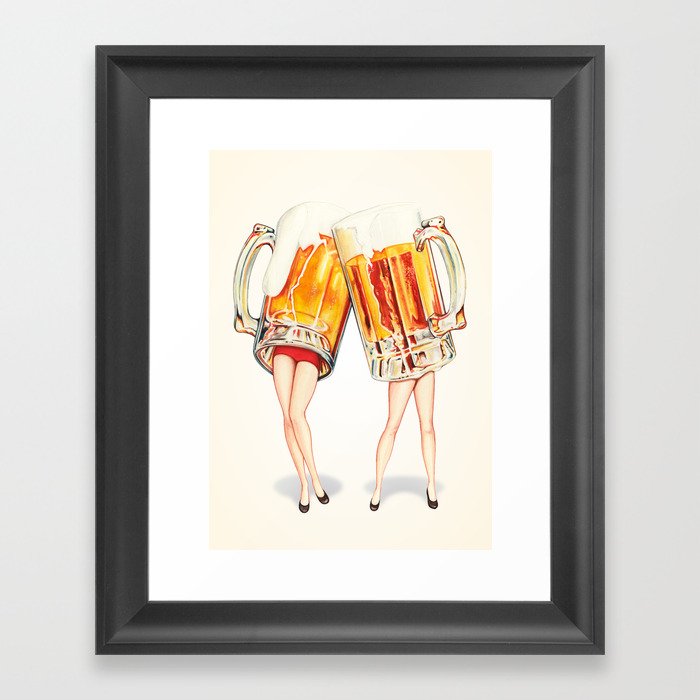 Cheers! Beer Pin-Ups Framed Art Print