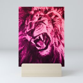 Panthera Leo Carboneum - Pink Mini Art Print