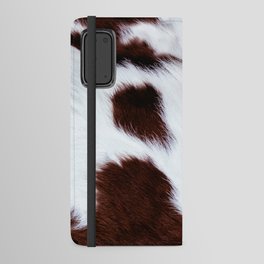 White Cowhide with Brown Spots Android Wallet Case