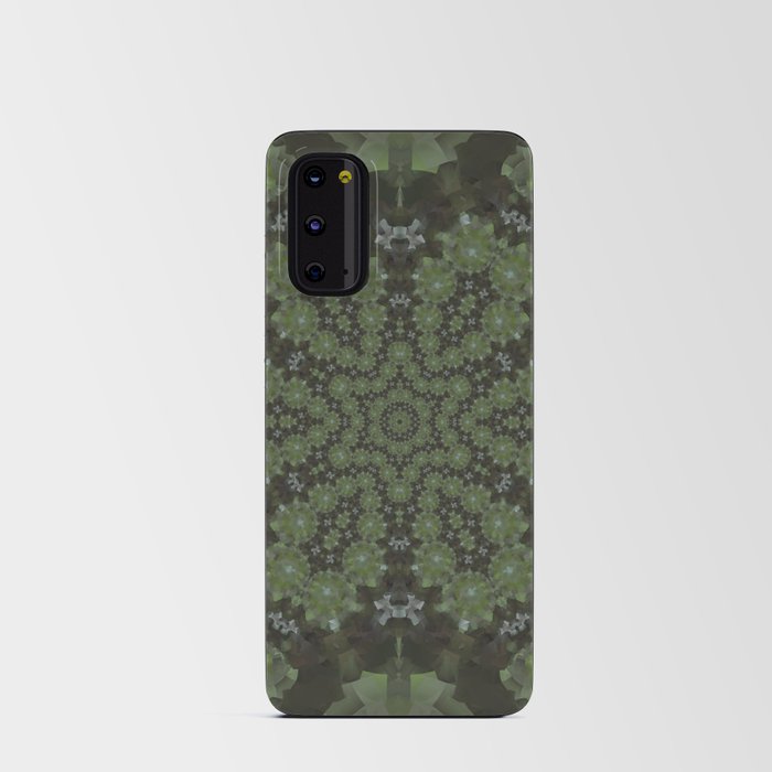 Dark Green Bubbles Kaleidoscope Android Card Case