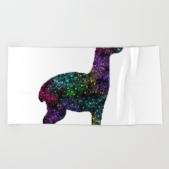 dotted party alpaca Beach Towel