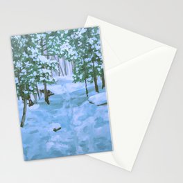 A Snowy Walk in the Woods Stationery Card