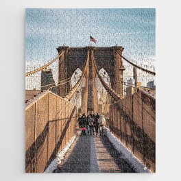 Brooklyn Bridge Golden Hour | Travel Photography in New York City Jigsaw Puzzle