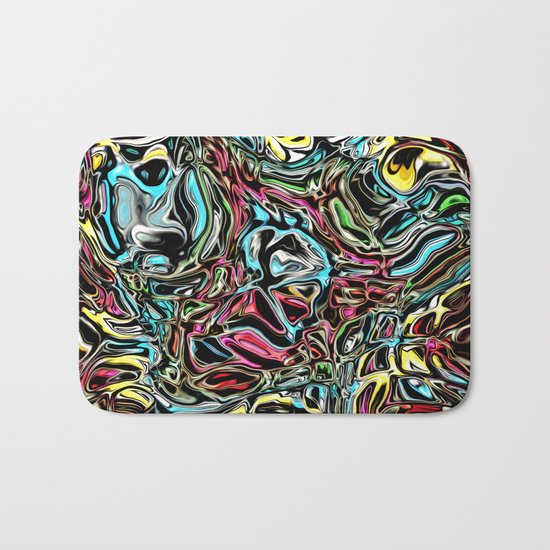 Distorted Reflection of Colors Bath Mat