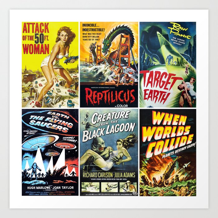 50s Sci-Fi Movie Poster Collection #1 Art Print