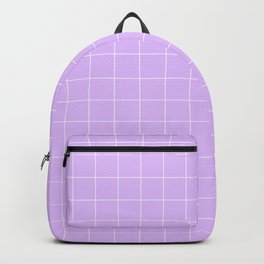 Lavender Purple Pastel Grid  Small Backpack