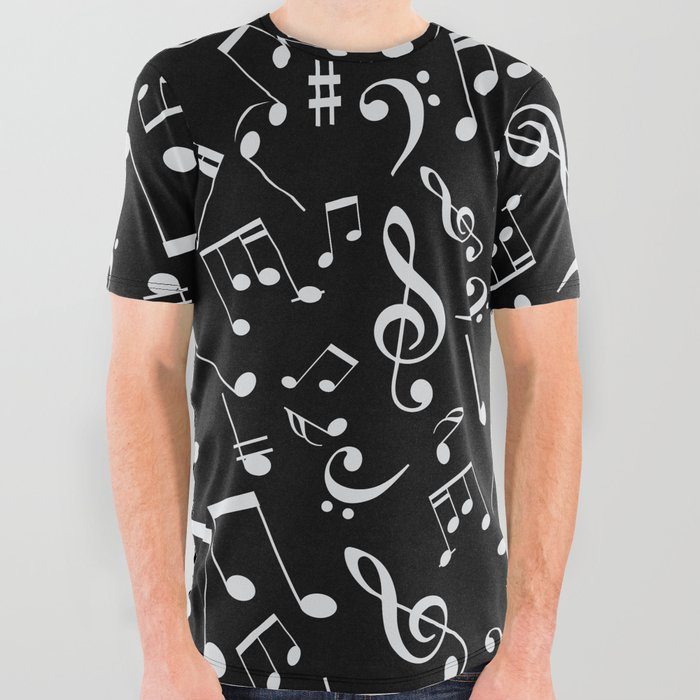 Musical Notes 20 All Over Graphic Tee