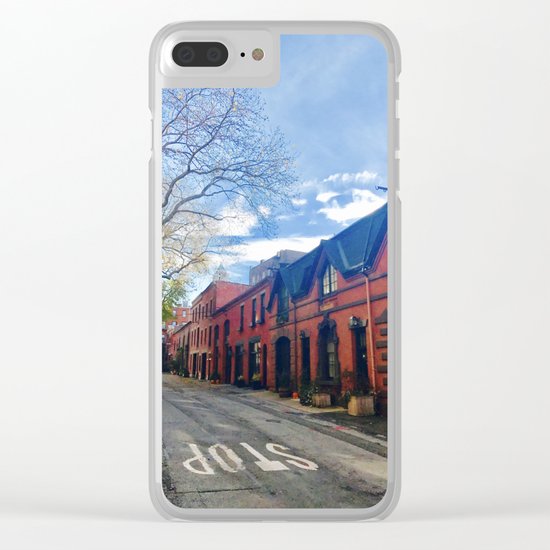 STOP For Brooklyn Heights Brownstone Red Brick Love Clear iPhone Case