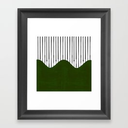 lines and wave (green) Framed Art Print
