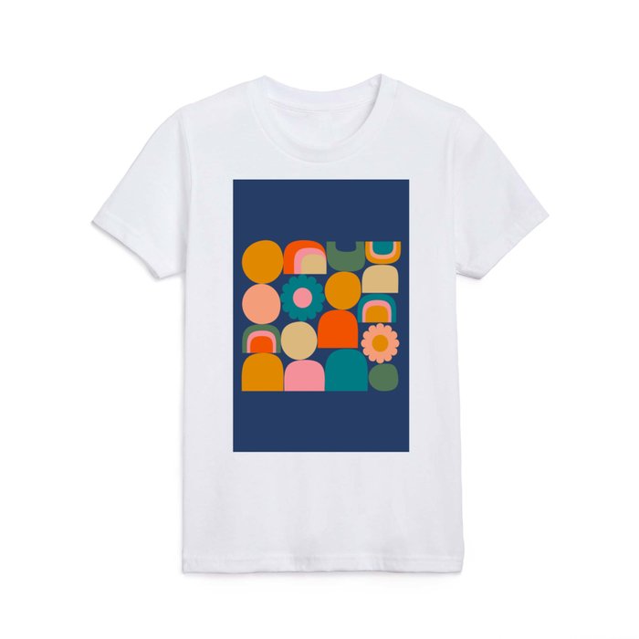 Playful Collage in Blue Kids T Shirt