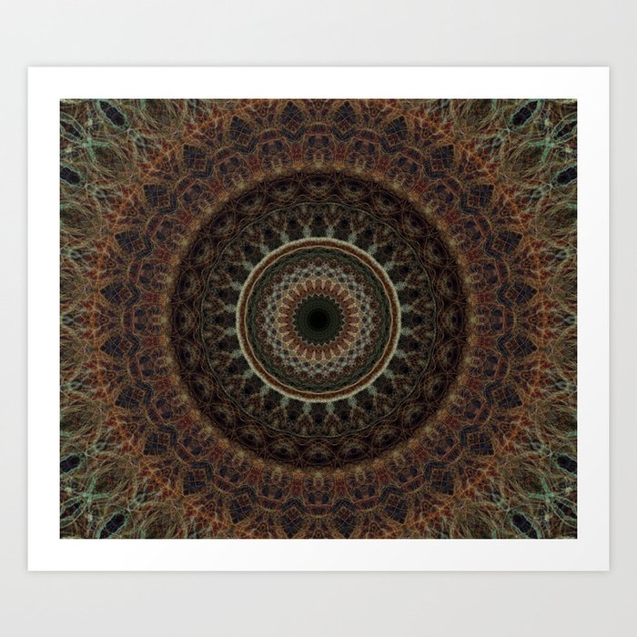 Mandala in brown tones Art Print