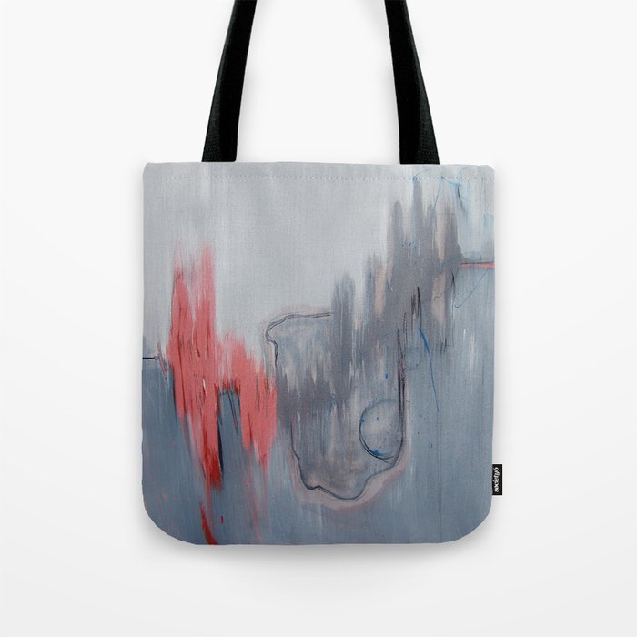 No 15 Grey And Coral Ombre Pastel Abstract Painting Tote Bag By