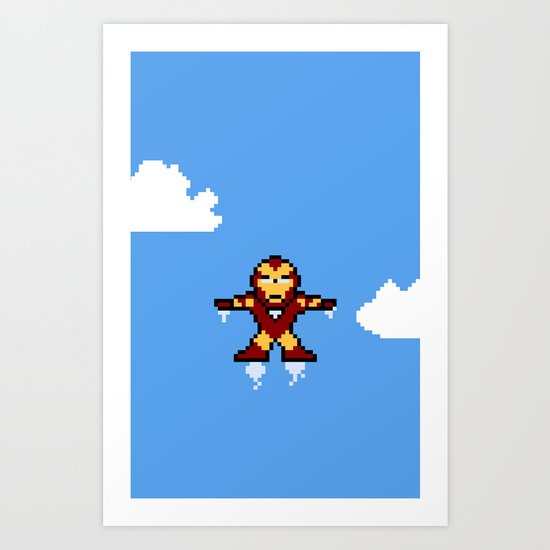 Iron Pixel Art Print